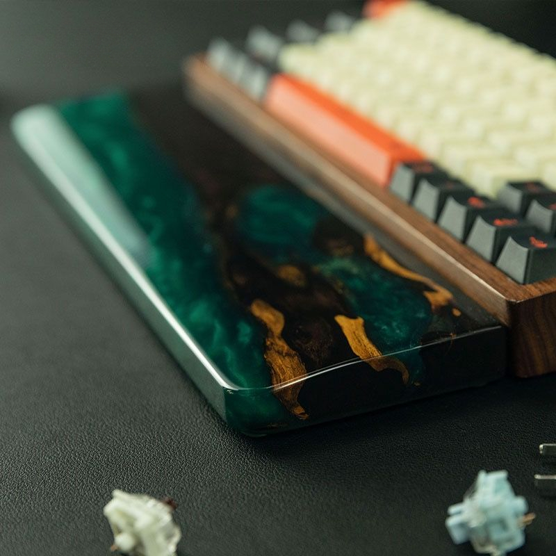 Wrist Rest Wood - Solid Wood Resin Keyboard Wrist Rest