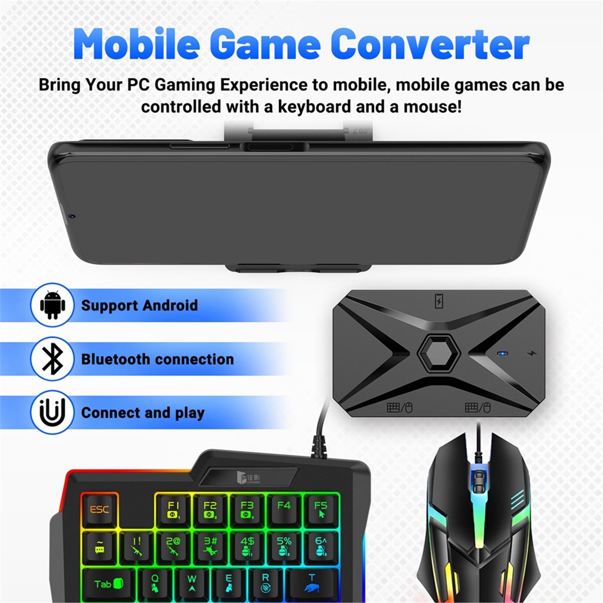ABGN Mobile Games Converter Ki - Gaming Keyboard And Mouse Converter For Mobile recension och pris