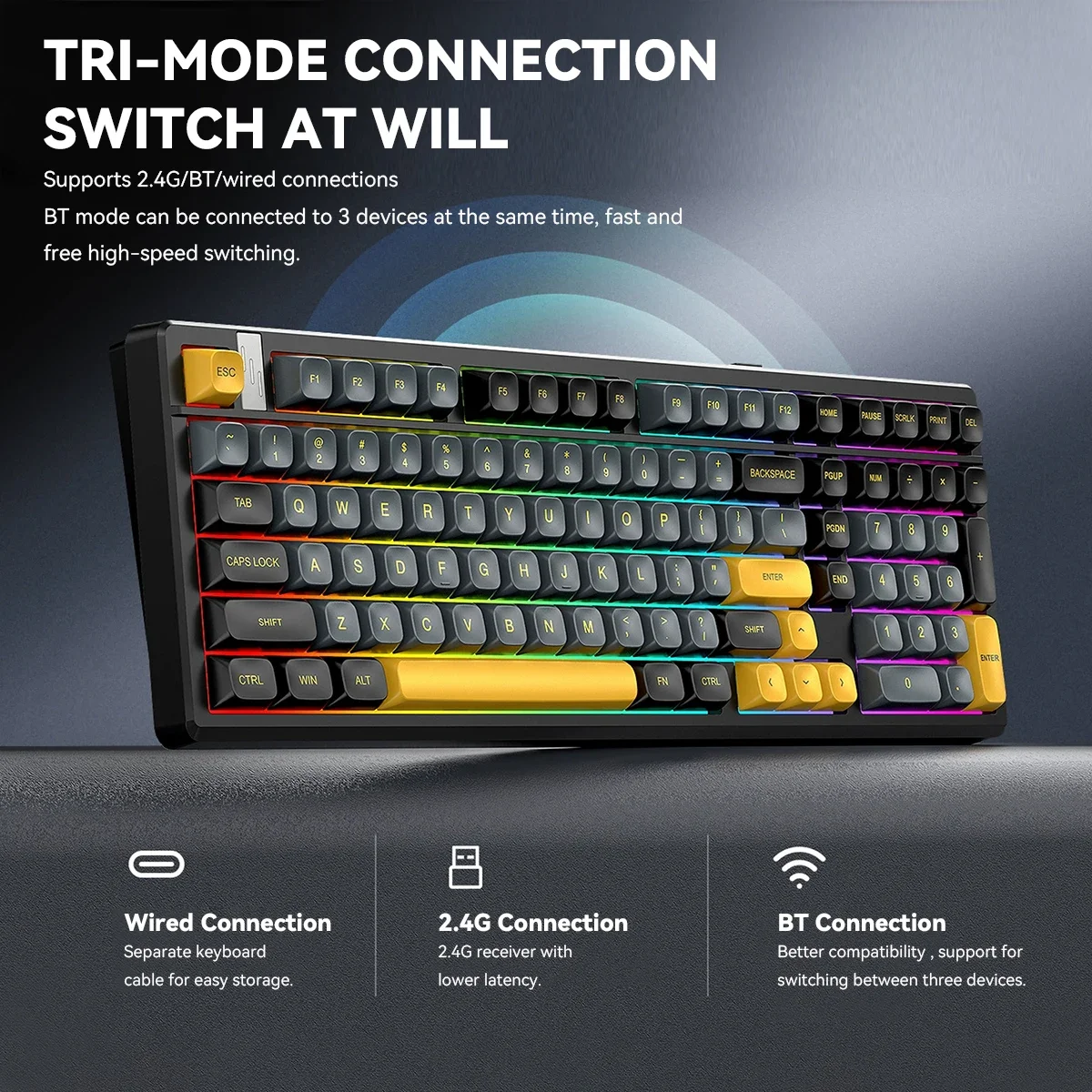 Wireless Mechanical Gaming Key - Gaming Keyboard Thocky recension och pris
