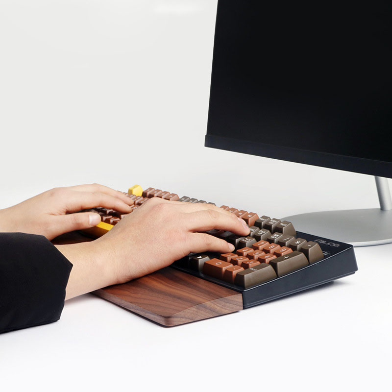One-Hand Oak Walnut Wooden Key - Gaming Keyboard Number Pad recension och pris