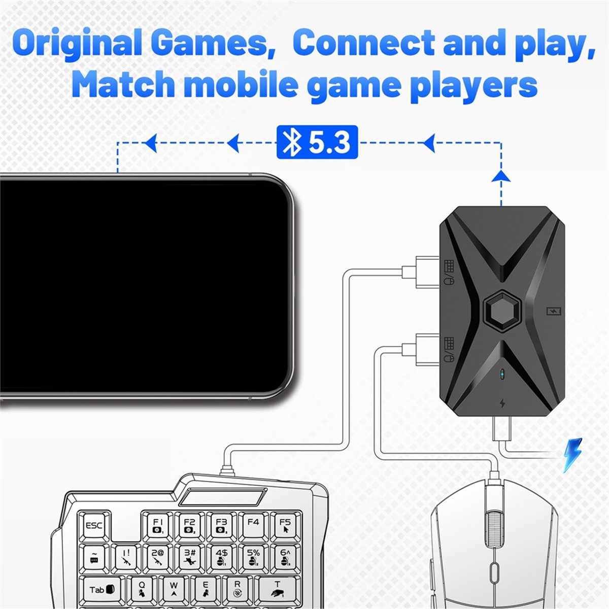 #48Y (Black)Mobile Games Conve - Gaming Keyboard And Mouse Converter For Mobile recension och pris